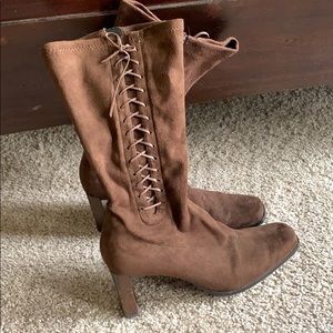Faux Suede Boots- like new